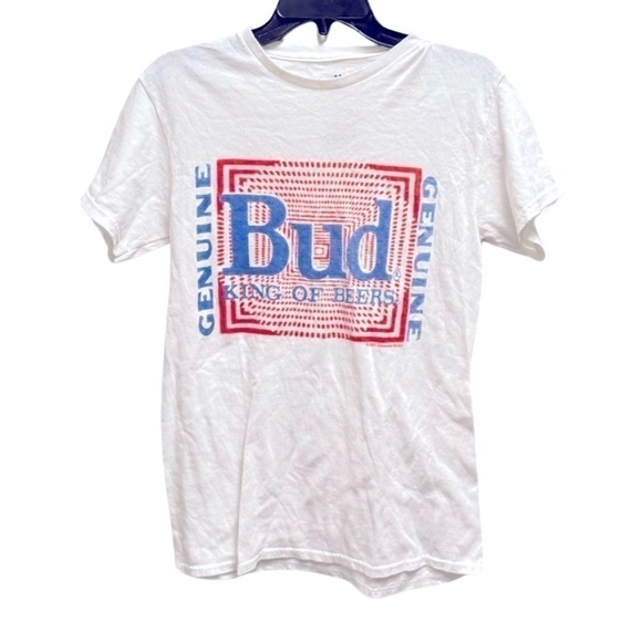 Junk Food Men's Budweiser Men Crew Neck Short Sleeve Printed T-Shirt, Psyche New - Picture 13 of 15